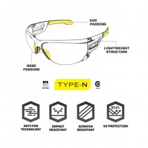 Mechanix Wear Tactical Glasses Type-N Clear Lens - Clear