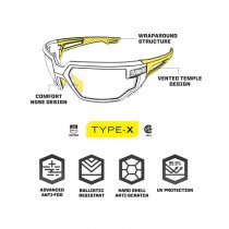 Mechanix Wear Tactical Glasses Type-X Clear Lens - Clear