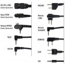 Earmor M55 Tactical Large PTT - Motorola Double Pin