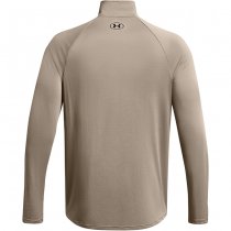 Under Armour Mens Tech 1/2 Zip Long Sleeve - Taupe Dusk / Black - L