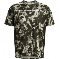Under Armour Mens Tech ABC Camo Short Sleeve - Marine OD Green / White - 2XL