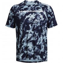 Under Armour Mens Tech ABC Camo Short Sleeve - Navy Blue / White - S
