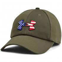 Under Armour Mens Freedom Blitzing Adjustable Cap - Marine OD Green / White