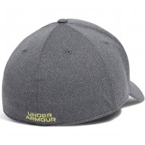 Under Armour Mens Blitzing Low Stretch Fit Cap - Castlerock / Sonic Yellow - L/XL