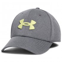Under Armour Mens Blitzing Low Stretch Fit Cap - Castlerock / Sonic Yellow - S/M