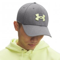 Under Armour Mens Blitzing Low Stretch Fit Cap - Castlerock / Sonic Yellow - S/M