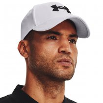 Under Armour Mens Blitzing Low Stretch Fit Cap - White / Black - S/M