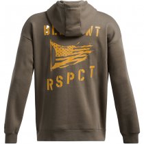 Under Armour Mens Project Rock Icon Fleece Veterans Day Hoodie - Turtle / Golden Yellow - XL