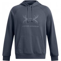 Under Armour Mens Rival Fleece Antler Hoodie - Blue Grey