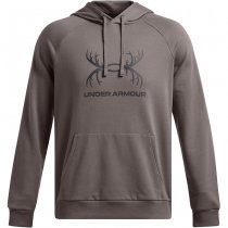 Under Armour Mens Rival Fleece Antler Hoodie - Brown