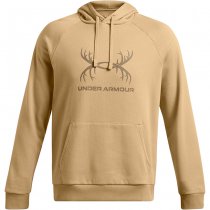 Under Armour Mens Rival Fleece Antler Hoodie - Camel