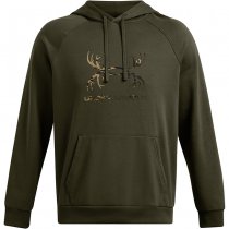 Under Armour Mens Rival Fleece Antler Hoodie - Marine OD Green - S