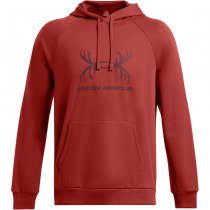 Under Armour Mens Rival Fleece Antler Hoodie - Red