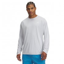 Under Armour Mens Fish Elite Long Sleeve - White / Halo Grey - M