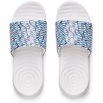 Under Armour Ansa Graphic Slides - White / Blue - 12