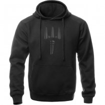 Pitchfork Casual Hoodie Black Print - Black - S