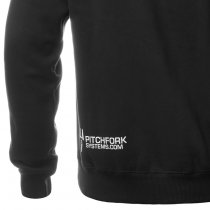 Pitchfork Casual Hoodie White Print - Black - M