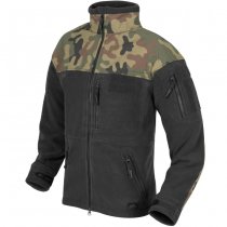 Helikon Polish Infantry Fleece Jacket - Black / PL Woodland - 2XL