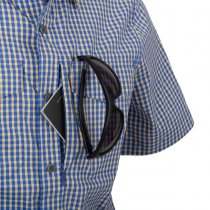 Helikon Covert Concealed Carry Short Sleeve Shirt - Royal Blue Checkered - XS