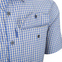 Helikon Covert Concealed Carry Short Sleeve Shirt - Royal Blue Checkered - XS