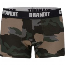 Brandit Boxershorts Logo 2-pack - Dark Camo / Black - 2XL