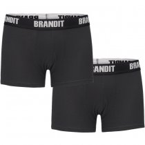 Brandit Boxershorts Logo 2-pack - Black / Black - 2XL