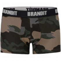 Brandit Boxershorts Logo 2-pack - Woodland / Dark Camo - 3XL
