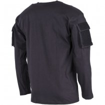 MFH Tactical Long Sleeve Shirt Sleeve Pockets - Black - M