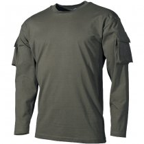 MFH Tactical Long Sleeve Shirt Sleeve Pockets - Olive