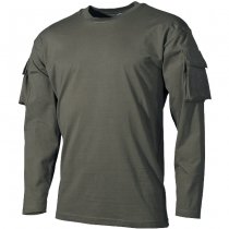 MFH Tactical Long Sleeve Shirt Sleeve Pockets - Olive - XL