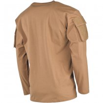 MFH Tactical Long Sleeve Shirt Sleeve Pockets - Coyote - XL