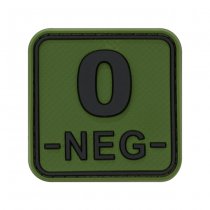 JTG Bloodtype Square Rubber Patch 0 Neg - Forest