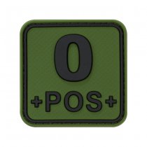 JTG Bloodtype Square Rubber Patch 0 Pos - Forest