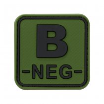 JTG Bloodtype Square Rubber Patch B Neg - Forest