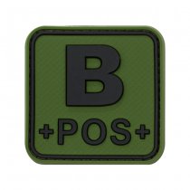 JTG Bloodtype Square Rubber Patch B Pos - Forest