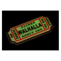JTG Large Walhalla Ticket Rubber Patch - Glow in the Dark