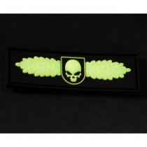 JTG SOF Skull Badge Rubber Patch - Glow in the Dark