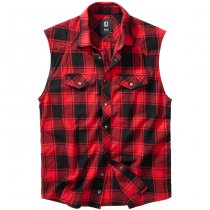 Brandit Checkshirt Sleeveless - Red / Black