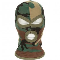 MFH Light Balaclava Three Hole Cotton - Woodland