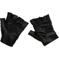 MFH Fingerless Leather Gloves Deluxe - Black