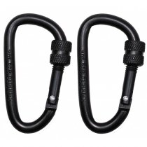 MFH Carabiner Screw Lock 60 mm 2 pcs - Black