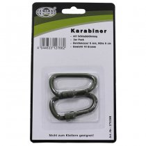 MFH Carabiner Screw Lock 60 mm 2 pcs - Olive