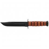 Ka-Bar Full Size Military Fighting Utility Knife Plain Blade & Leather Sheath - USMC