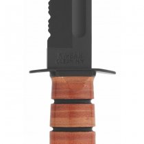 Ka-Bar Full Size Military Fighting Utility Knife Serrated Blade & Leather Sheath - USMC