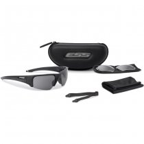 ESS Crowbar Tactical Sunglasses Clear & Smoke Silver Logo - Black
