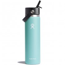 Hydro Flask Wide Mouth Insulated Water Bottle & Flex Straw Cap 24oz - Dew